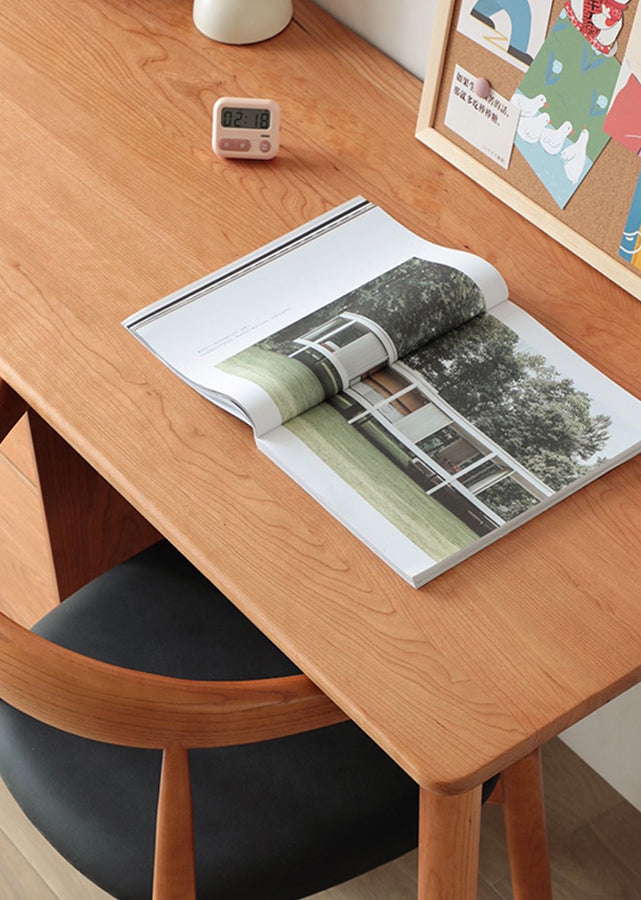 Duo Solid Cherry Wood Table, close up