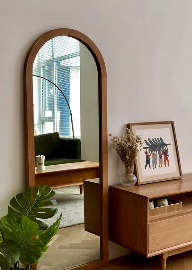 Apli Solid Cherry Wood Full-Length Mirror