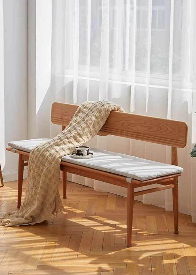 Linea Solid Wood Bench with Backrest