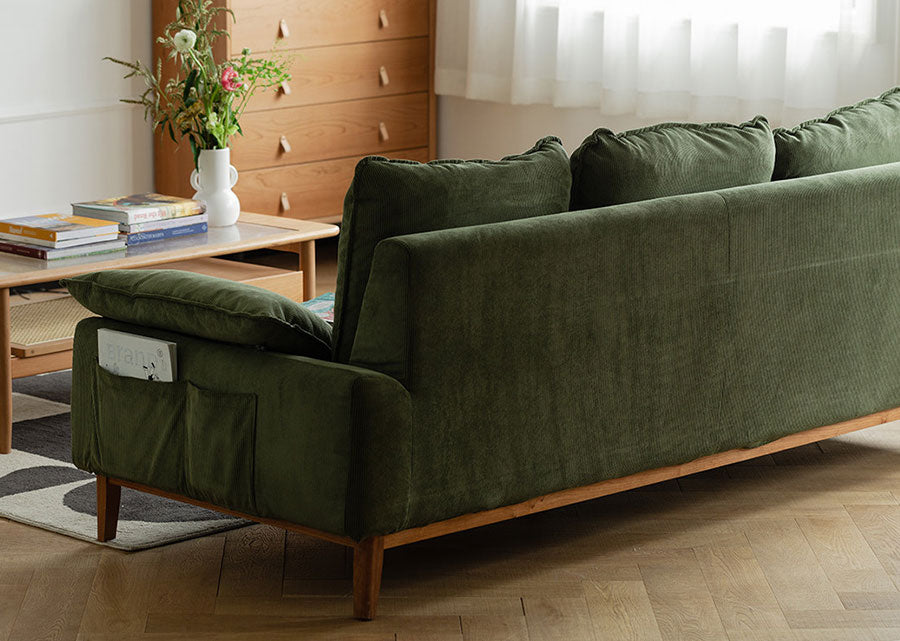 Soleil Solid Wood Sofa (Customisable Colour)