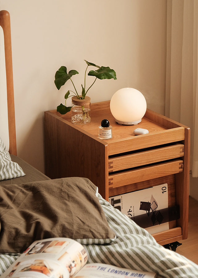 Trolef Solid Wood Storage with Wheels