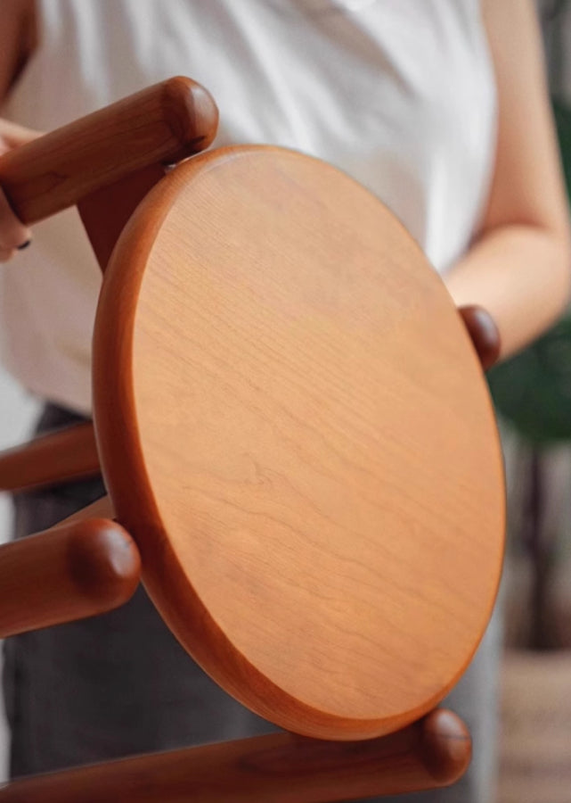 Stackable Solid Wood Round Stool