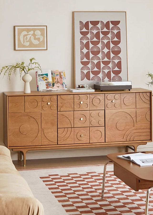 Circles Solid Wood Drawer Chest