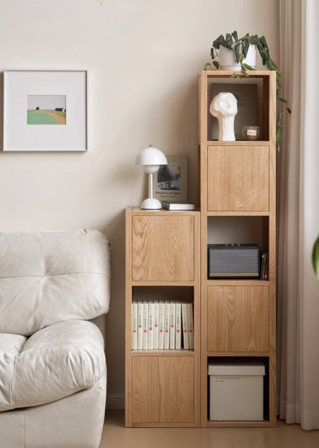 Compact Solid Wood Tall Storage