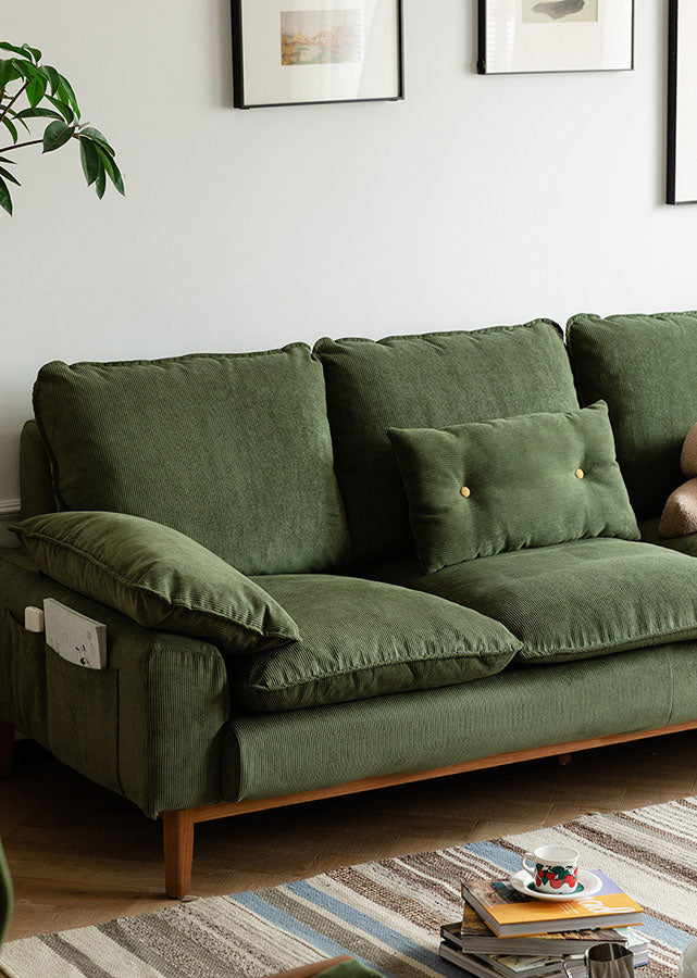 Soleil Solid Wood Sofa (Customisable Colour)