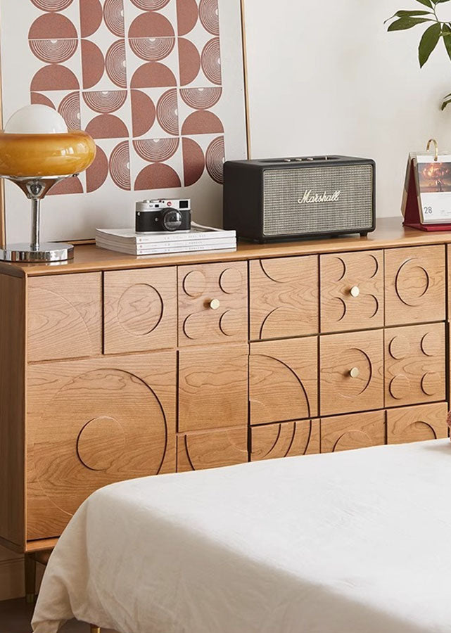 Circles Solid Wood Drawer Chest