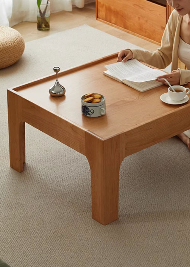 Solid Wood Square Coffee Table / Chabudai