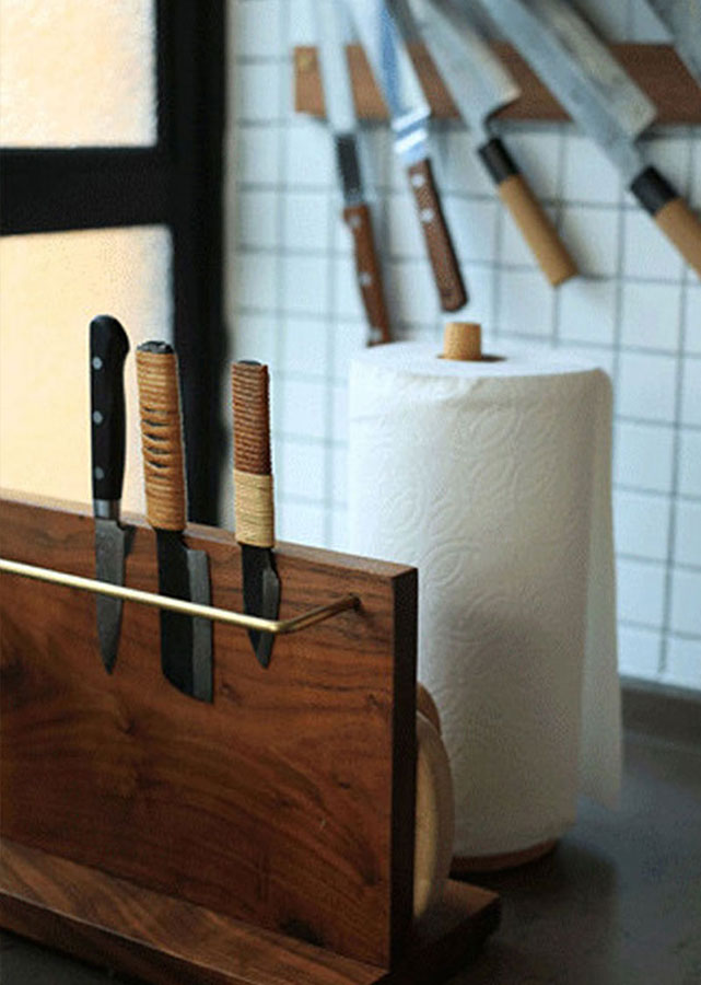 Solid Wood Magnetic Knife Stand