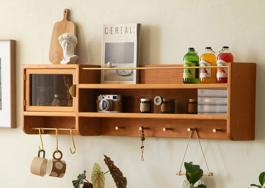 Solid Wood Hanging Storage Rack