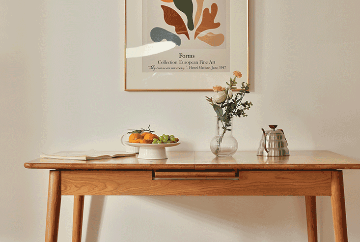 Alma Solid Wood Extendable Table is easily extendable without the need for extra latches. Effortless even for ladies.