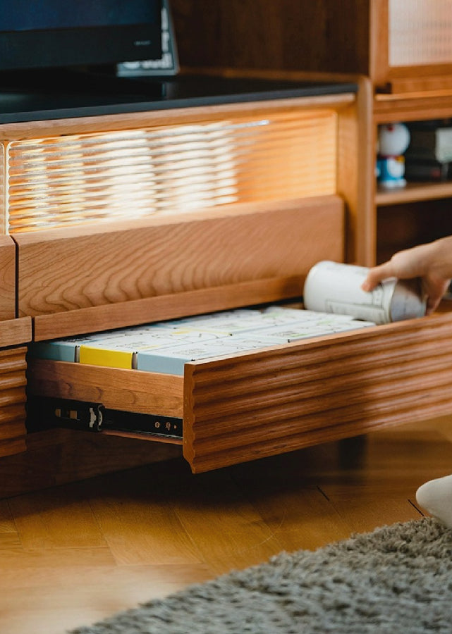 Fidus Solid Wood and Sintered Stone TV Console