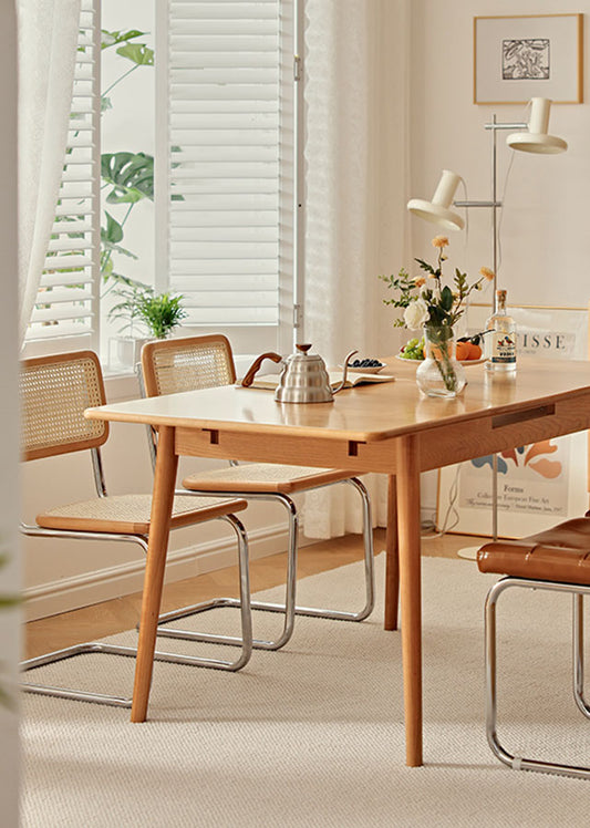 Alma Solid Wood Extendable Table can be easily extended if you have extra guests coming over.