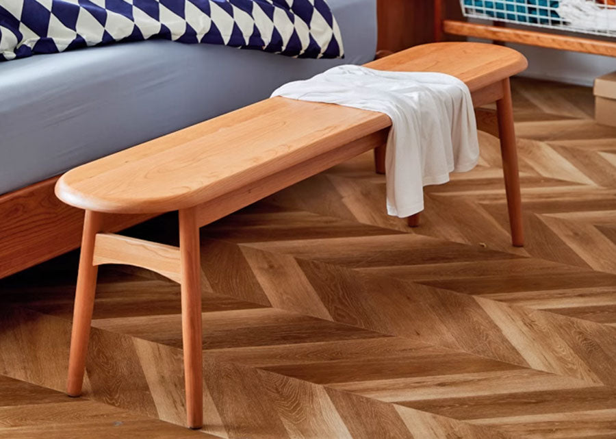 Ronda Rounded Solid Wood Bench with Cushion