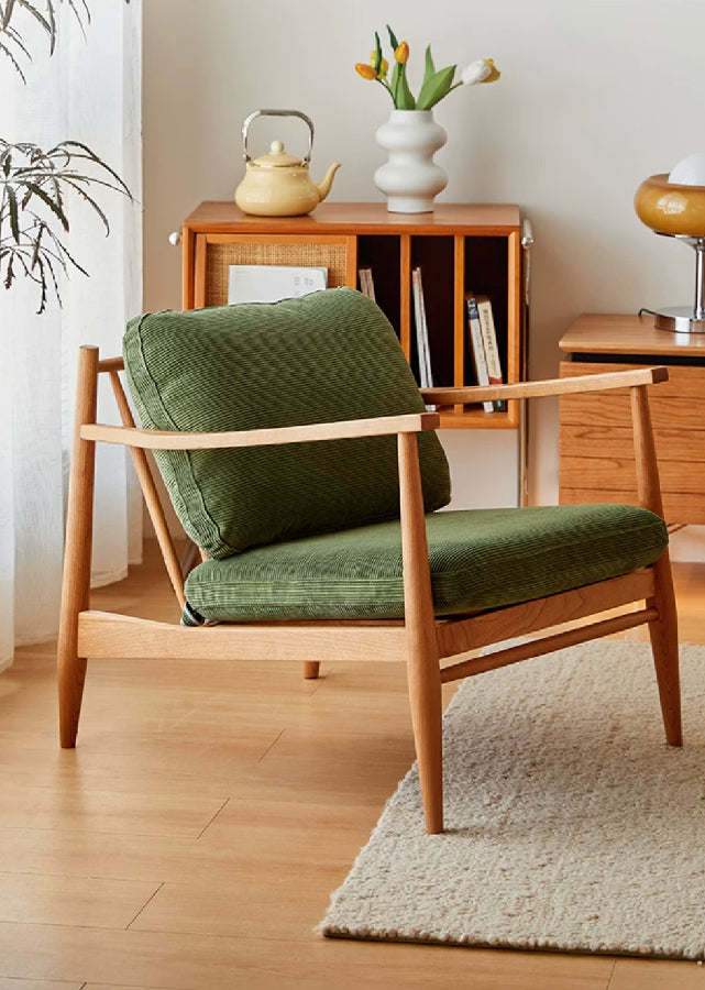 Solid Wood Single Seat Lounge Sofa