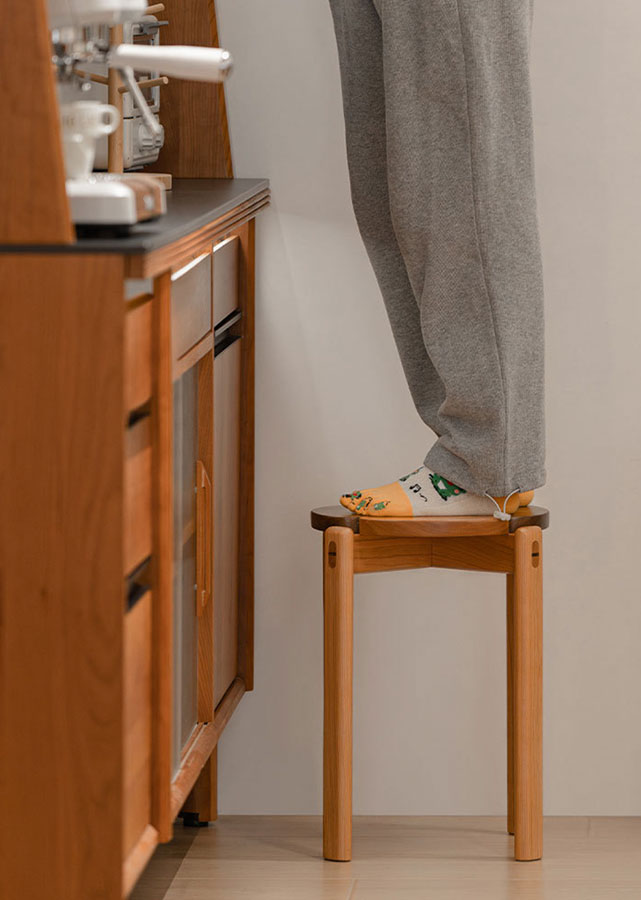 Clover Solid Wood Stackable Stool