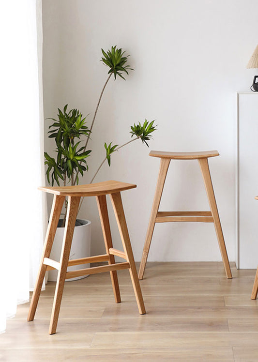 Saddle Solid Wood Barstool