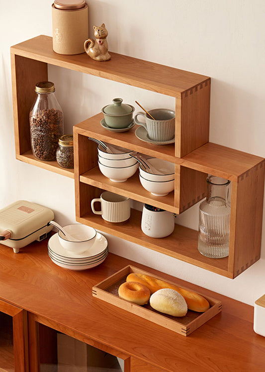 Overlap Solid Wood Wall Shelf
