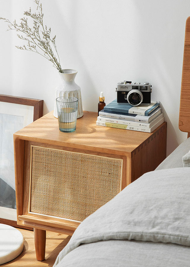 Rattan Solid Wood Nightstand