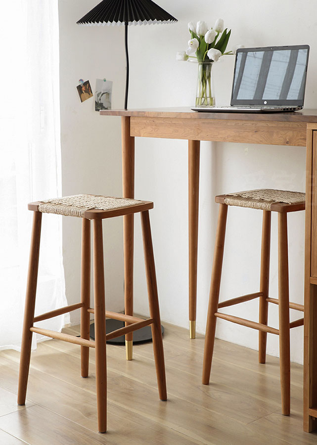 Weave Solid Wood Barstool