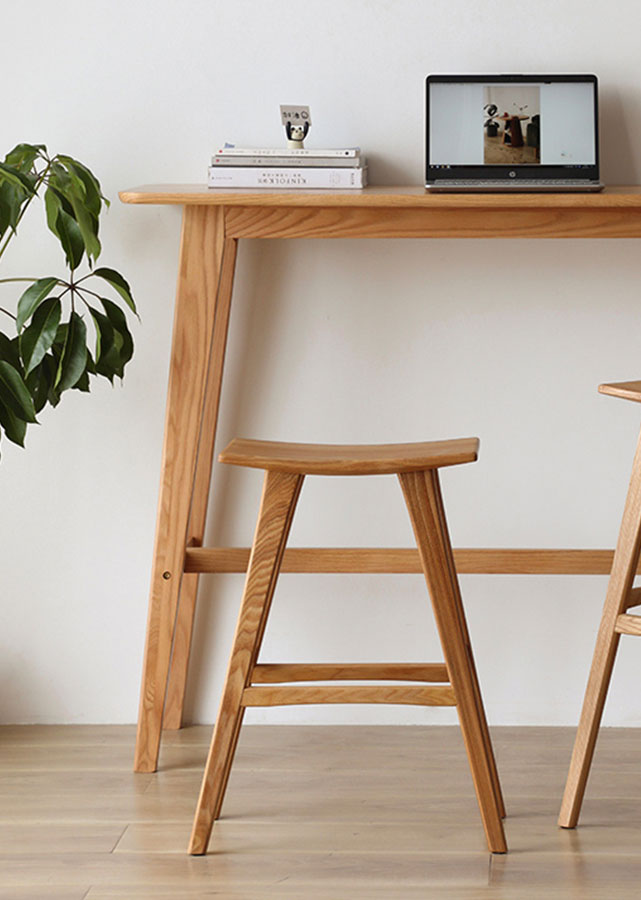 Saddle Solid Wood Barstool