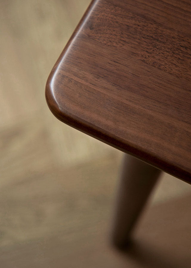Aplos Solid Dark Walnut Bench, close up