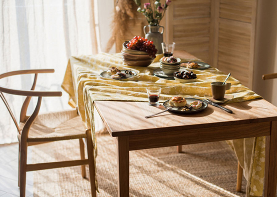 Classic Solid Cherry Wood Dining Table
