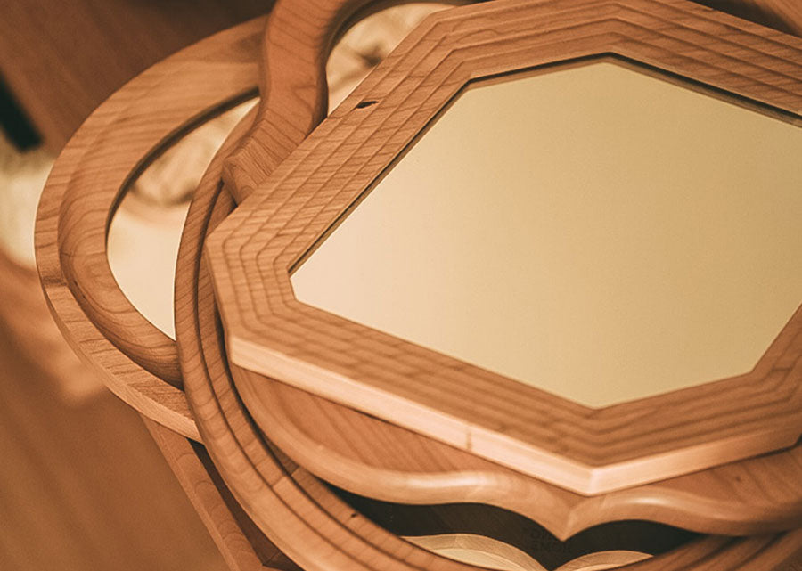 Certa Solid Wood Geometrical Mirrors