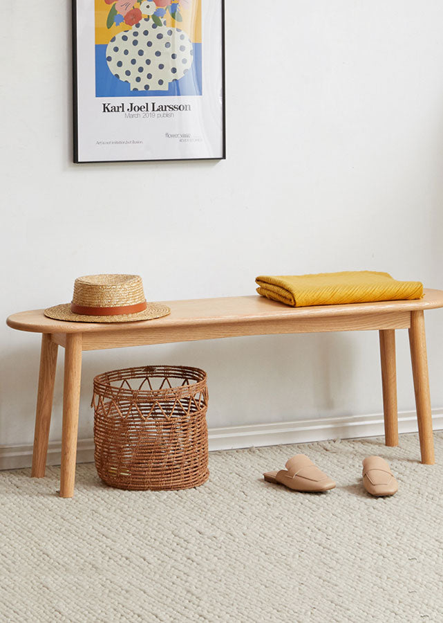 Rounded Solid Wood Bench