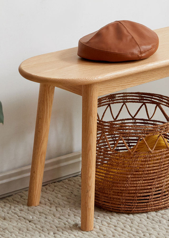 Rounded Solid Wood Bench