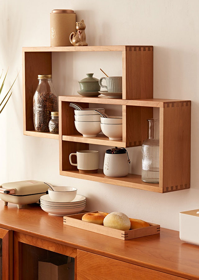 Overlap Solid Wood Wall Shelf