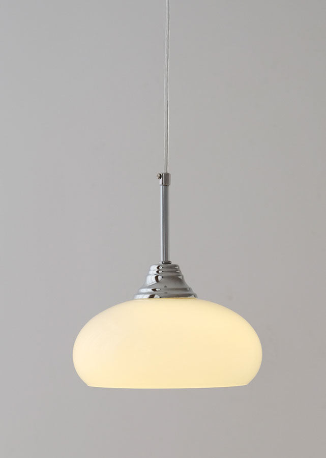 Demi E27 retro and vintage style pendant light, lit up