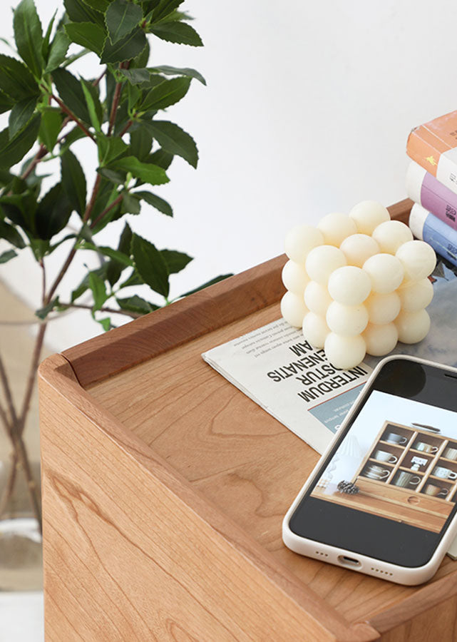 Compact Solid Wood Nightstand