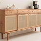 Lujo Solid Wood and Rattan Sideboard