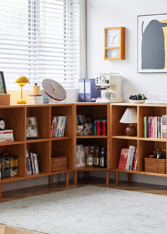 Cubes Solid Wood Corner Cabinet