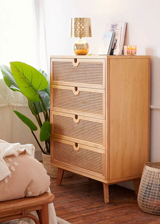 Rotin Solid Wood Drawer Chest