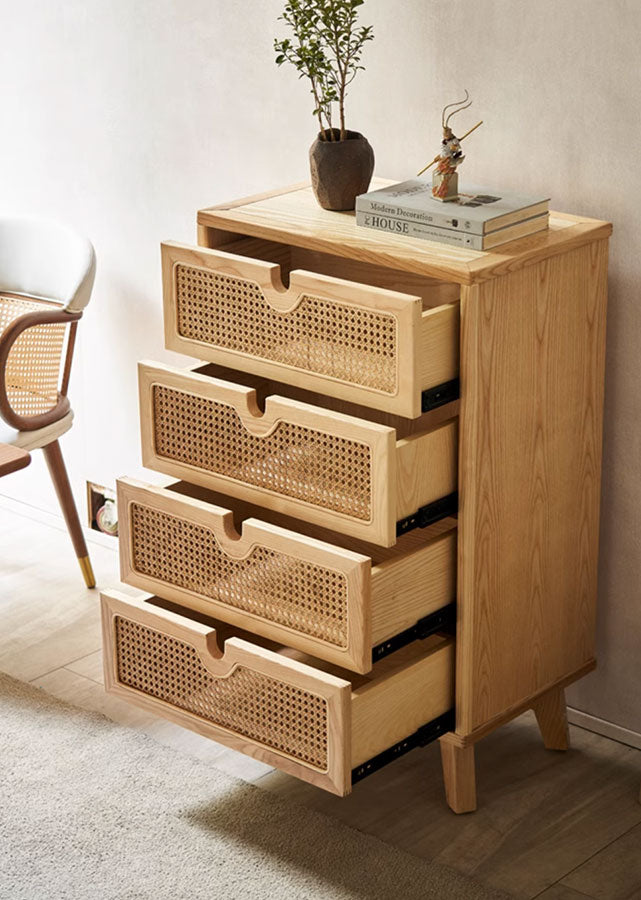 Rotin Solid Wood Drawer Chest