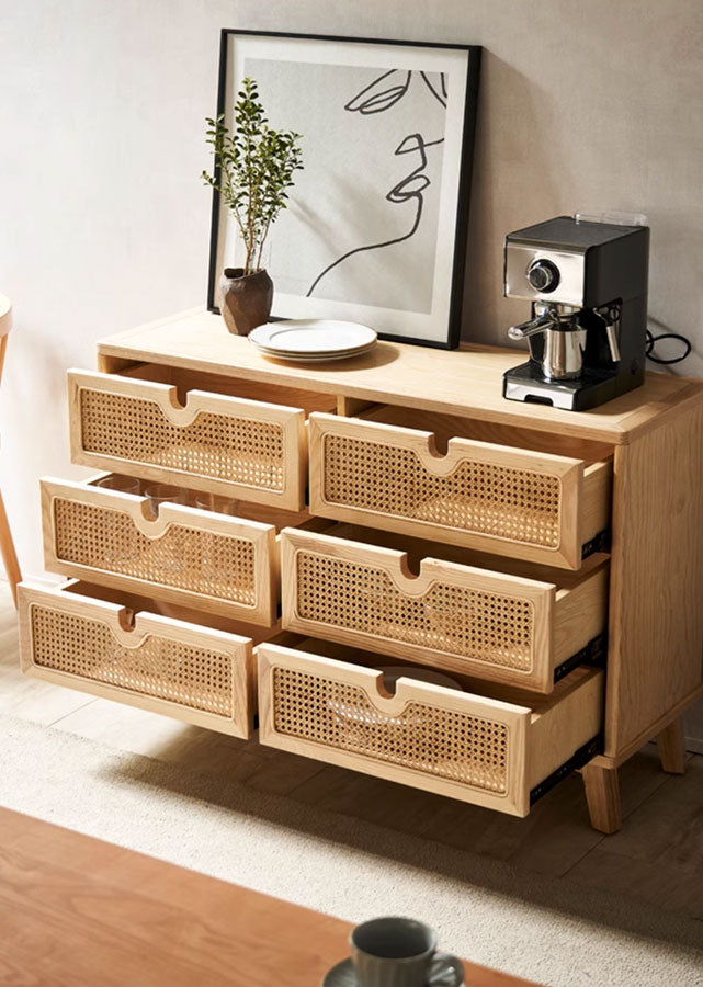 Rotin Solid Wood Drawer Chest