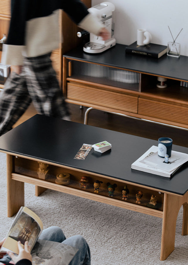 Triomphe Solid Wood and Sintered Stone Coffee Table