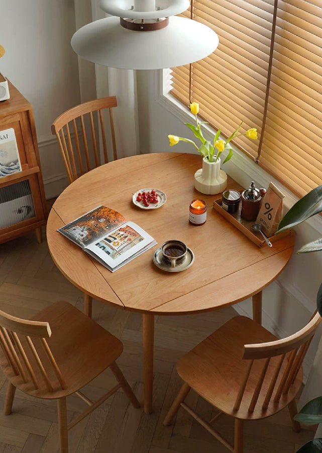 Solid Wood Foldable Round Table