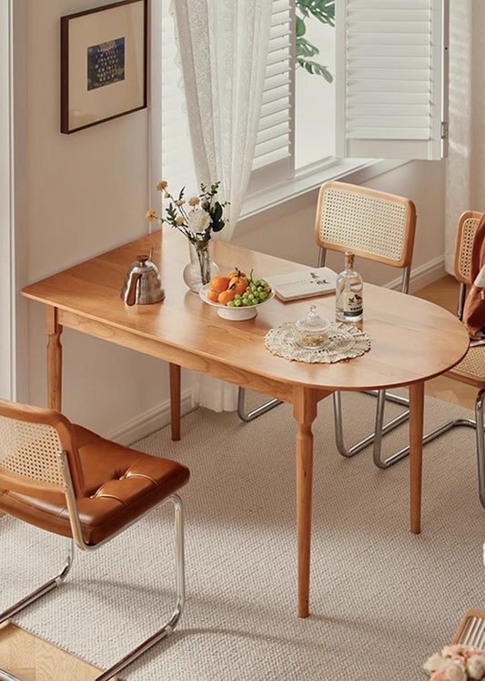 Rounded Solid Wood Table