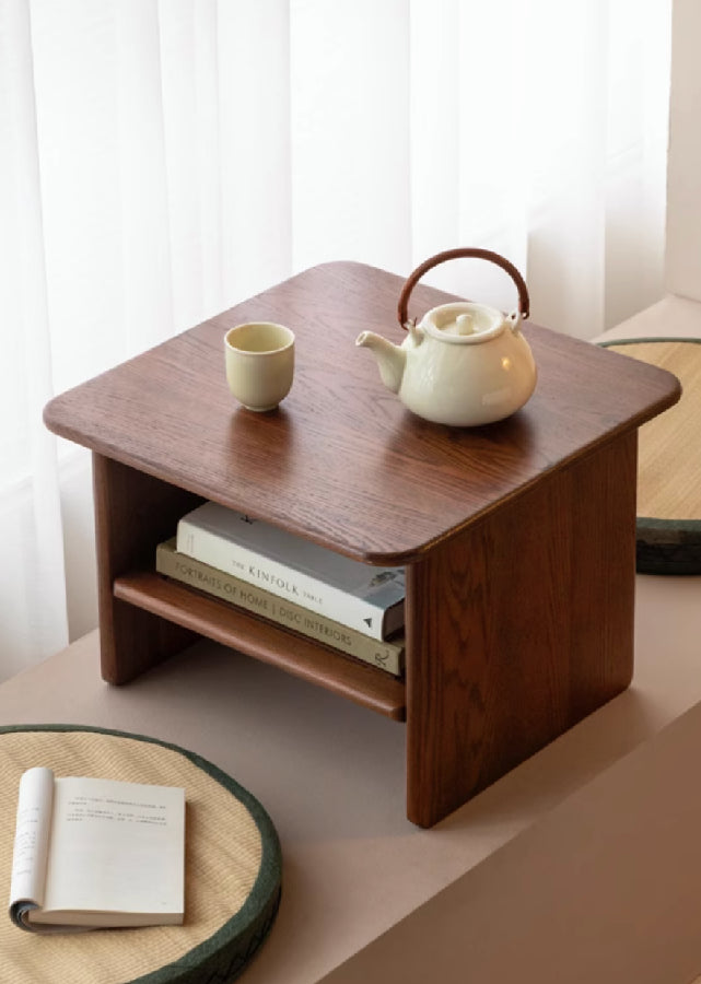 Rounded Solid Wood Chabudai