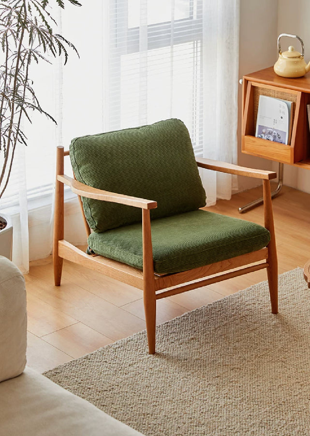 Solid Wood Single Seat Lounge Sofa