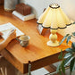 Solid Wood Table with Stainless Steel Legs (Adjustable Height)