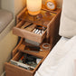 Trunk Solid Wood Nightstand with Wheels