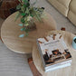 Natural Stone & Solid Wood Coffee Table