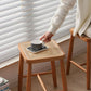 Solid Wood and Rattan Stool