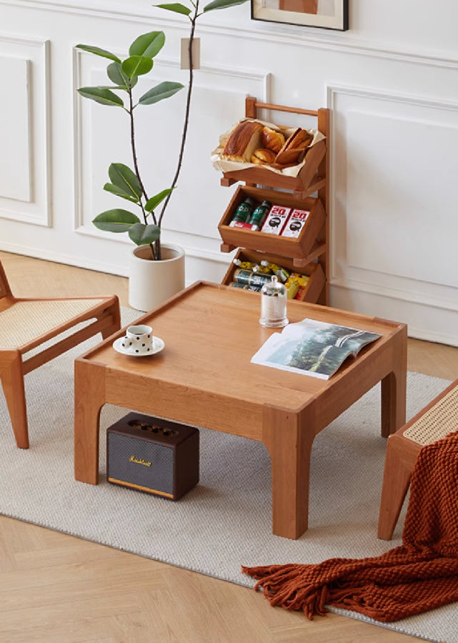 Solid Wood Square Coffee Table / Chabudai