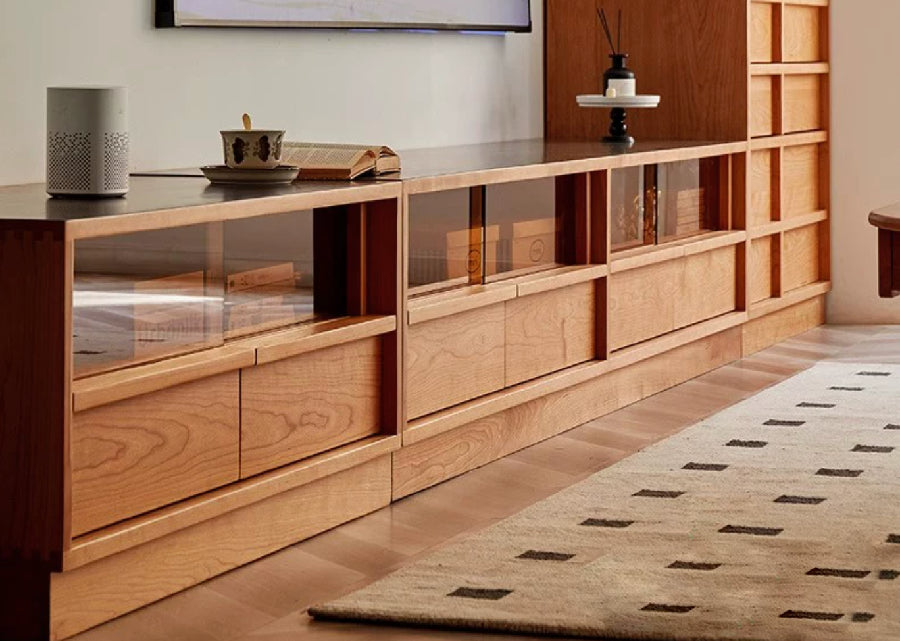 Short Solid Wood TV Console