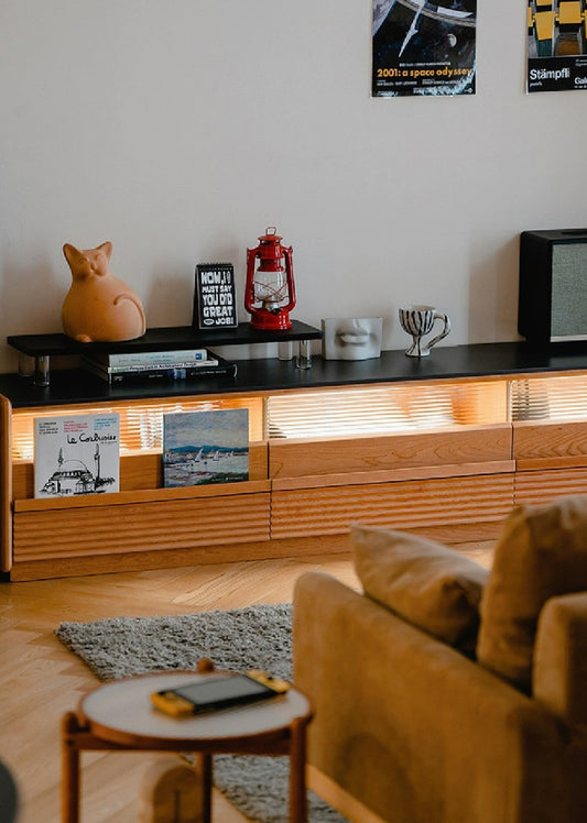 Fidus Solid Wood and Sintered Stone TV Console