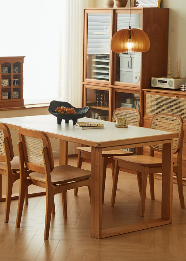 Couno II Solid Wood and Sintered Stone Table